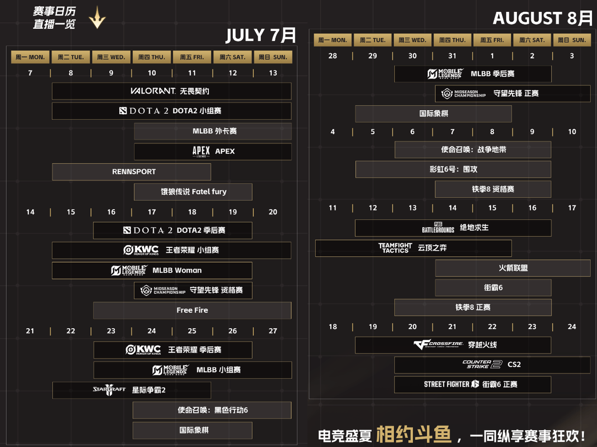 2025电竞世界杯正式开赛！48个比赛日，20余个项目，斗鱼官宣进场